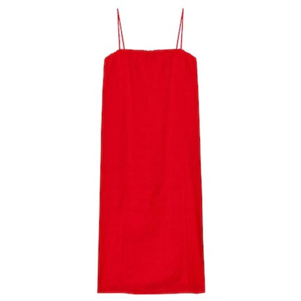 Donni The Linen Spaghetti Dress - S - Tomato